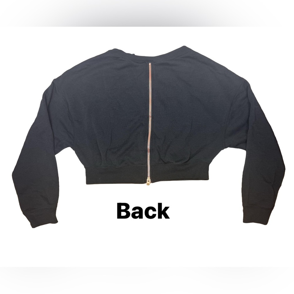 NIKE Black Crew Crop Top, Rose Gold Logo - Picture 3 of 5